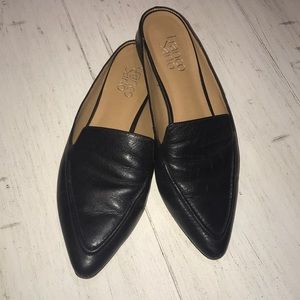 Franco Sarto Black Leather Mules